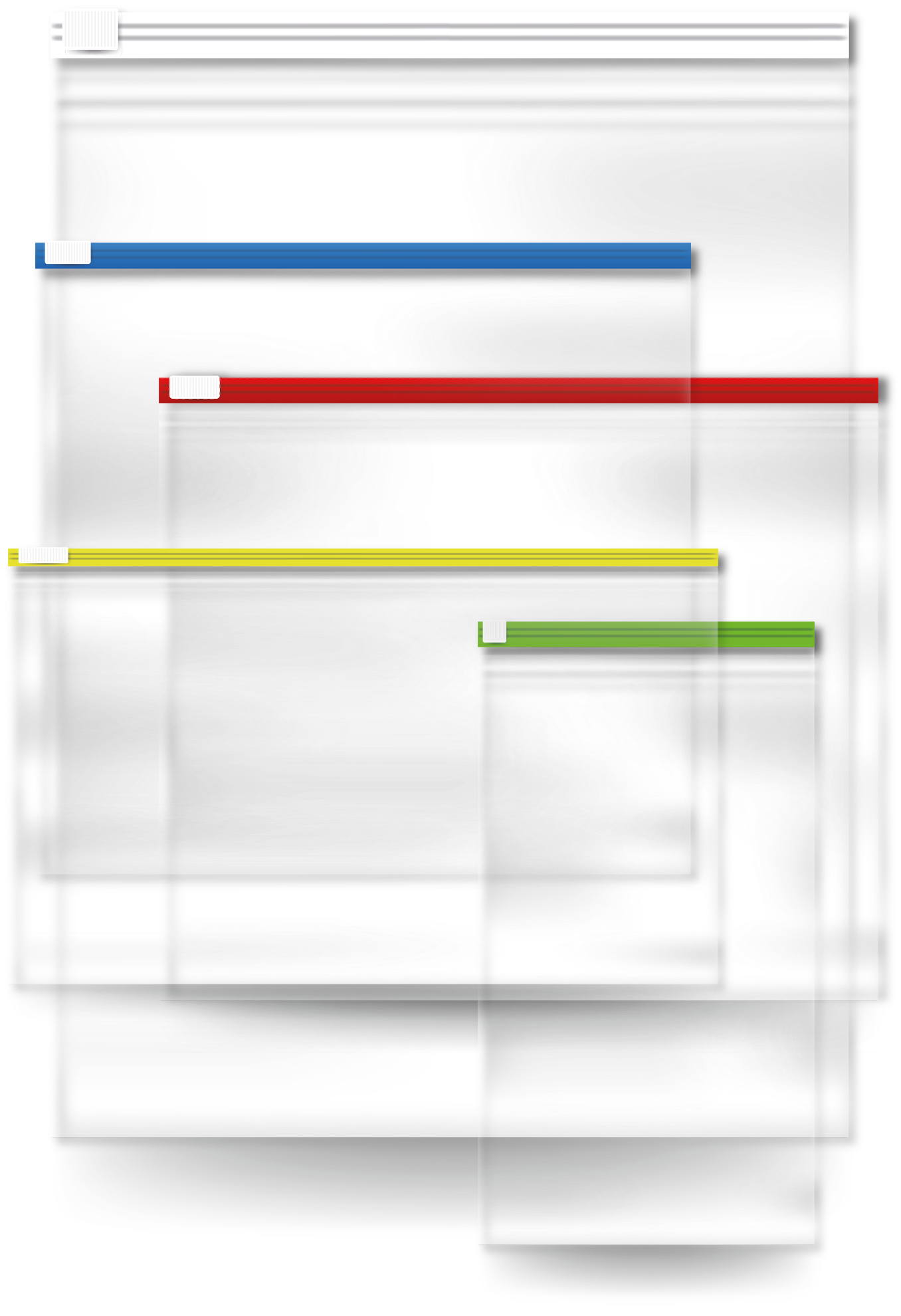 Sachets transparent à refermeture zip avec curseur